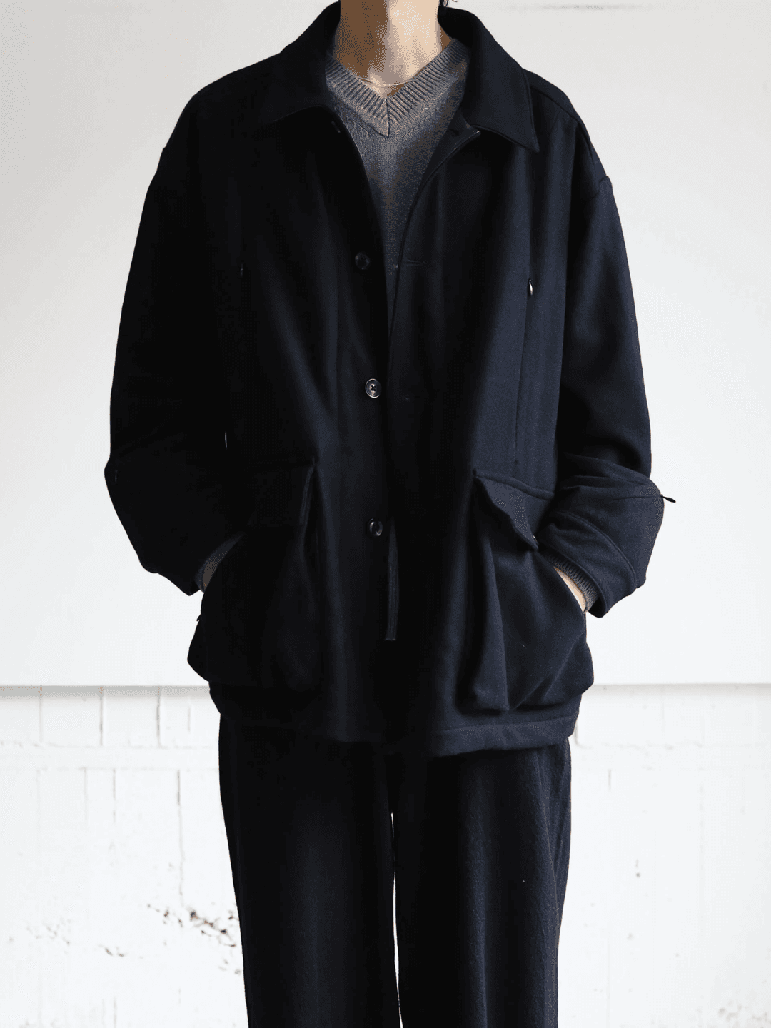 Afiit COVERALL JACKET BLACK、GREIGE(5/6)