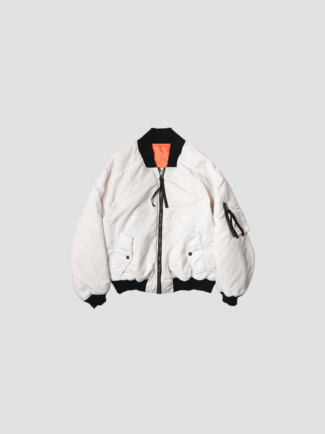 ANCELLM AGING BOMBER JACKET BLACK、KHAKI、SNOWWHITE(4/4)