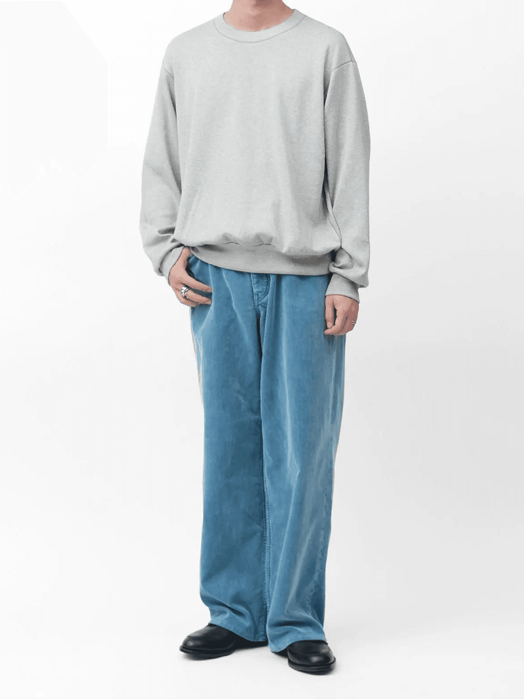 AURALEE GARMENT-DYED FINX CORDUROY 5P WIDE PANTS OLIVE BROWN、DUSTY PURPLE、DUSTY BLUE(7/10)