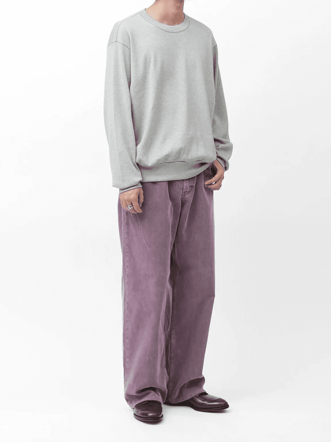AURALEE GARMENT-DYED FINX CORDUROY 5P WIDE PANTS OLIVE BROWN、DUSTY PURPLE、DUSTY BLUE(6/10)