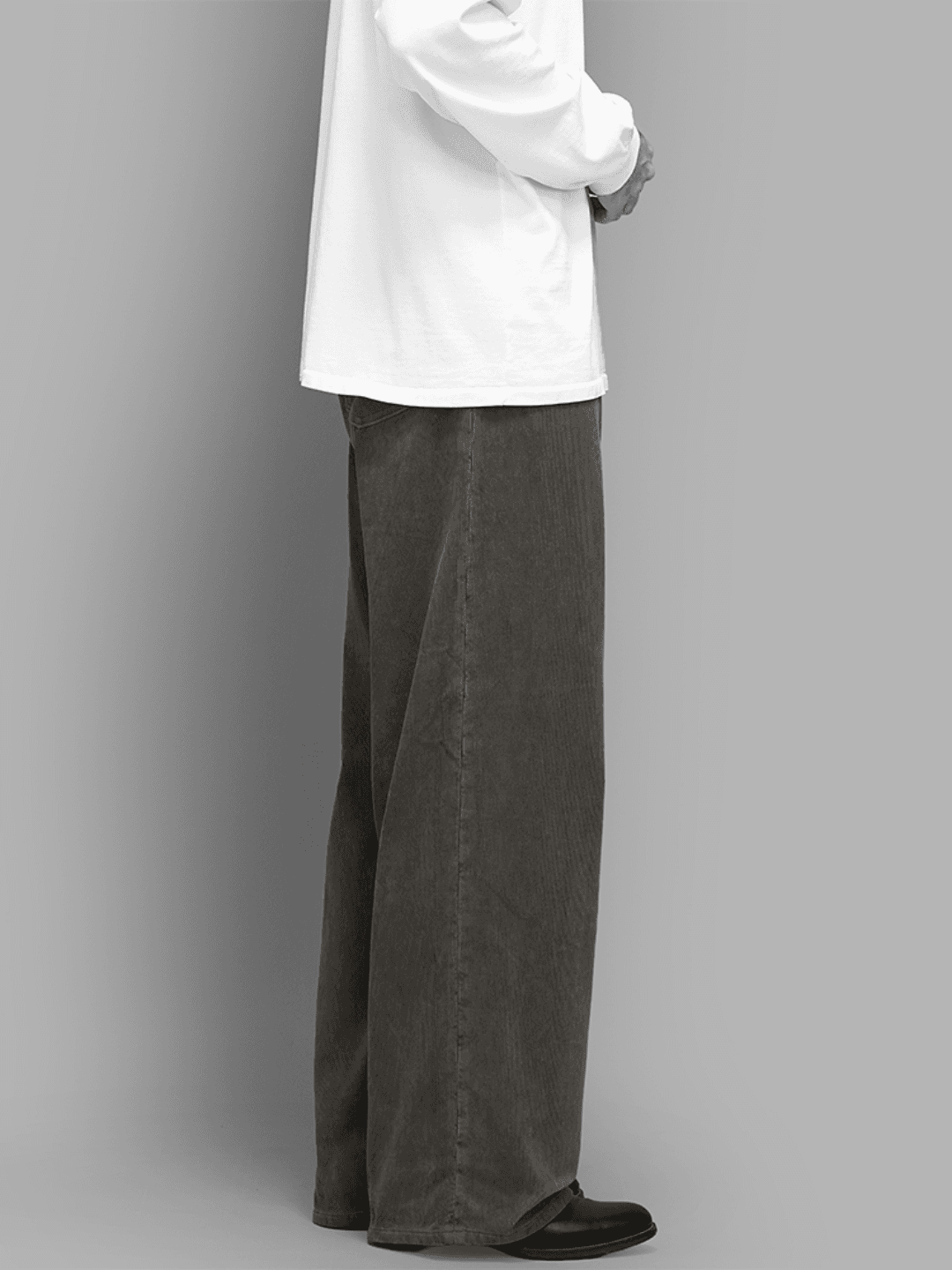 AURALEE GARMENT-DYED FINX CORDUROY 5P WIDE PANTS OLIVE BROWN、DUSTY PURPLE、DUSTY BLUE(8/10)