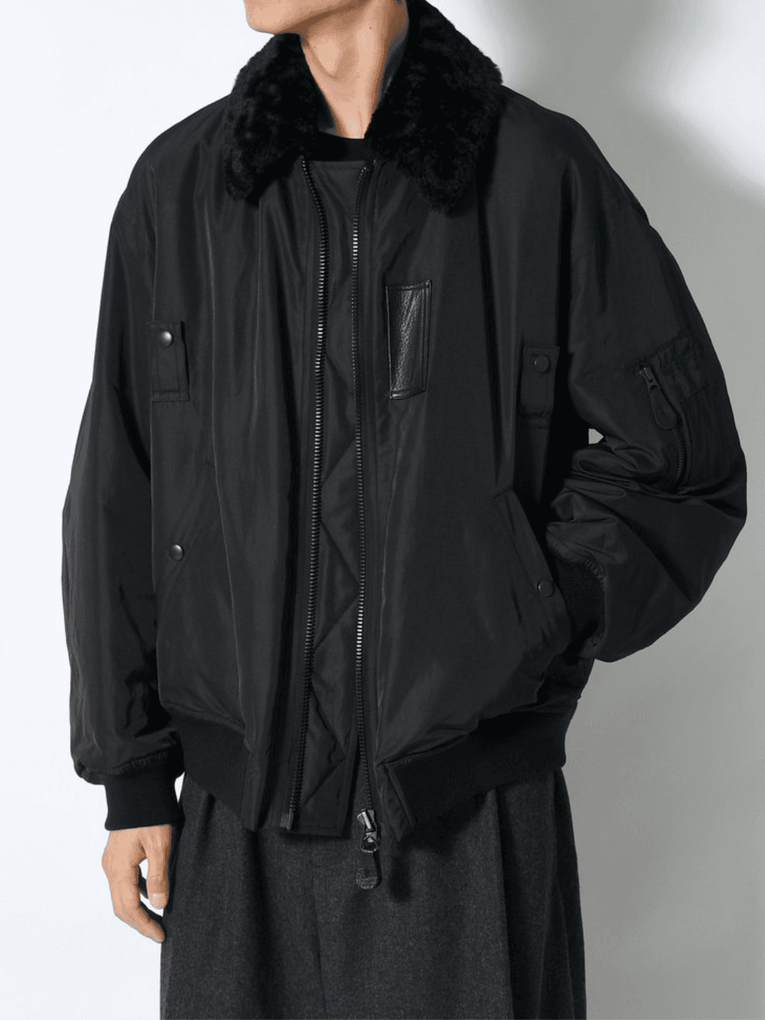 blurhms POLY-SILK TWILL MODIFIED MA1 BLACK(3/6)