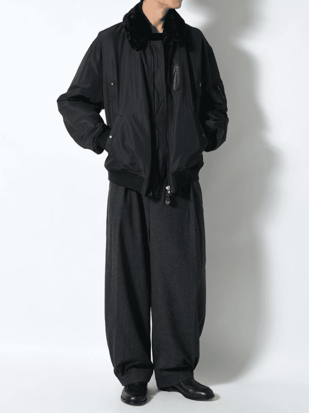 blurhms POLY-SILK TWILL MODIFIED MA1 BLACK(2/6)