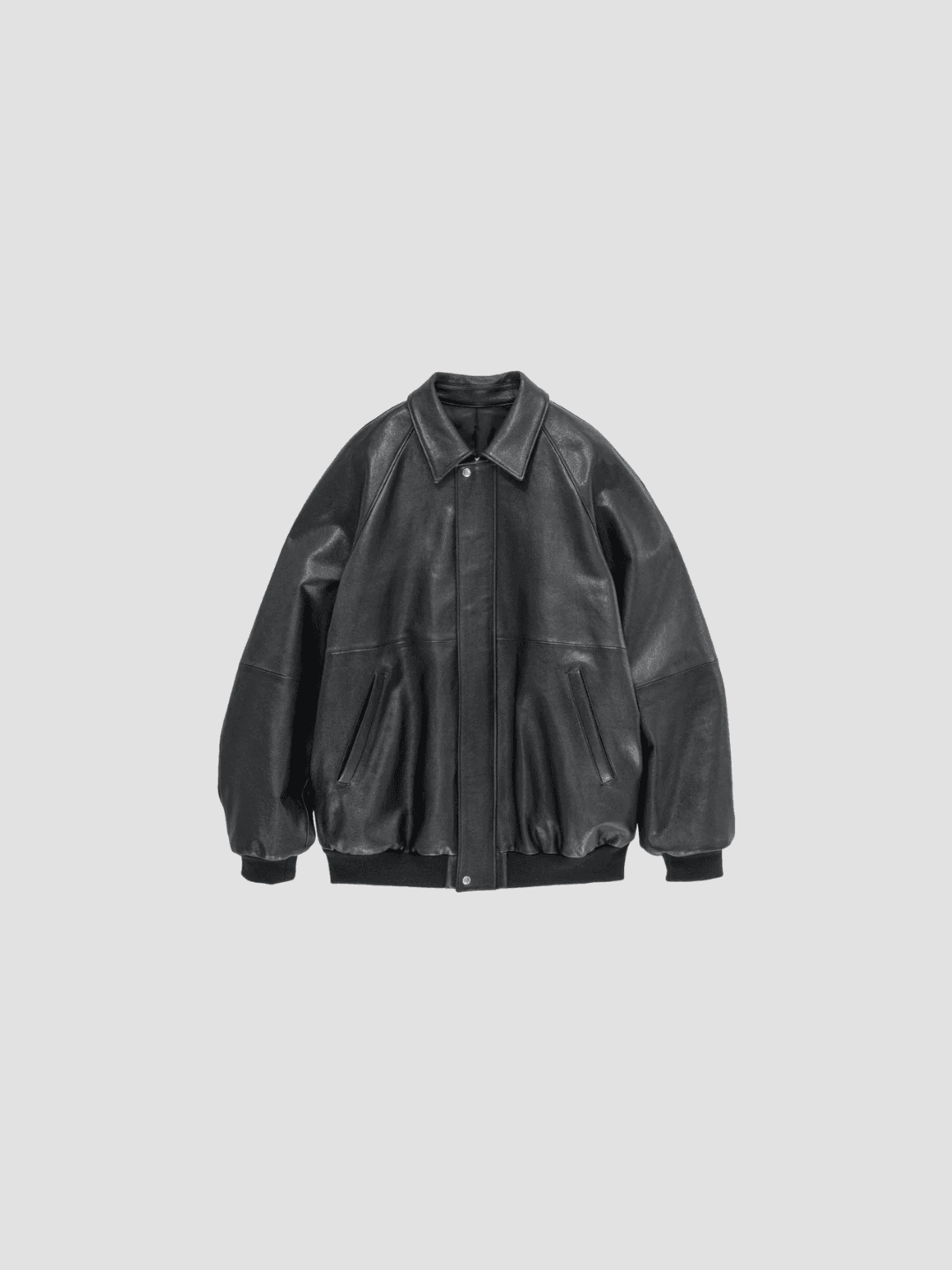 Graphpaper COW LEATHER RAGLAN BLOUSON BLACK