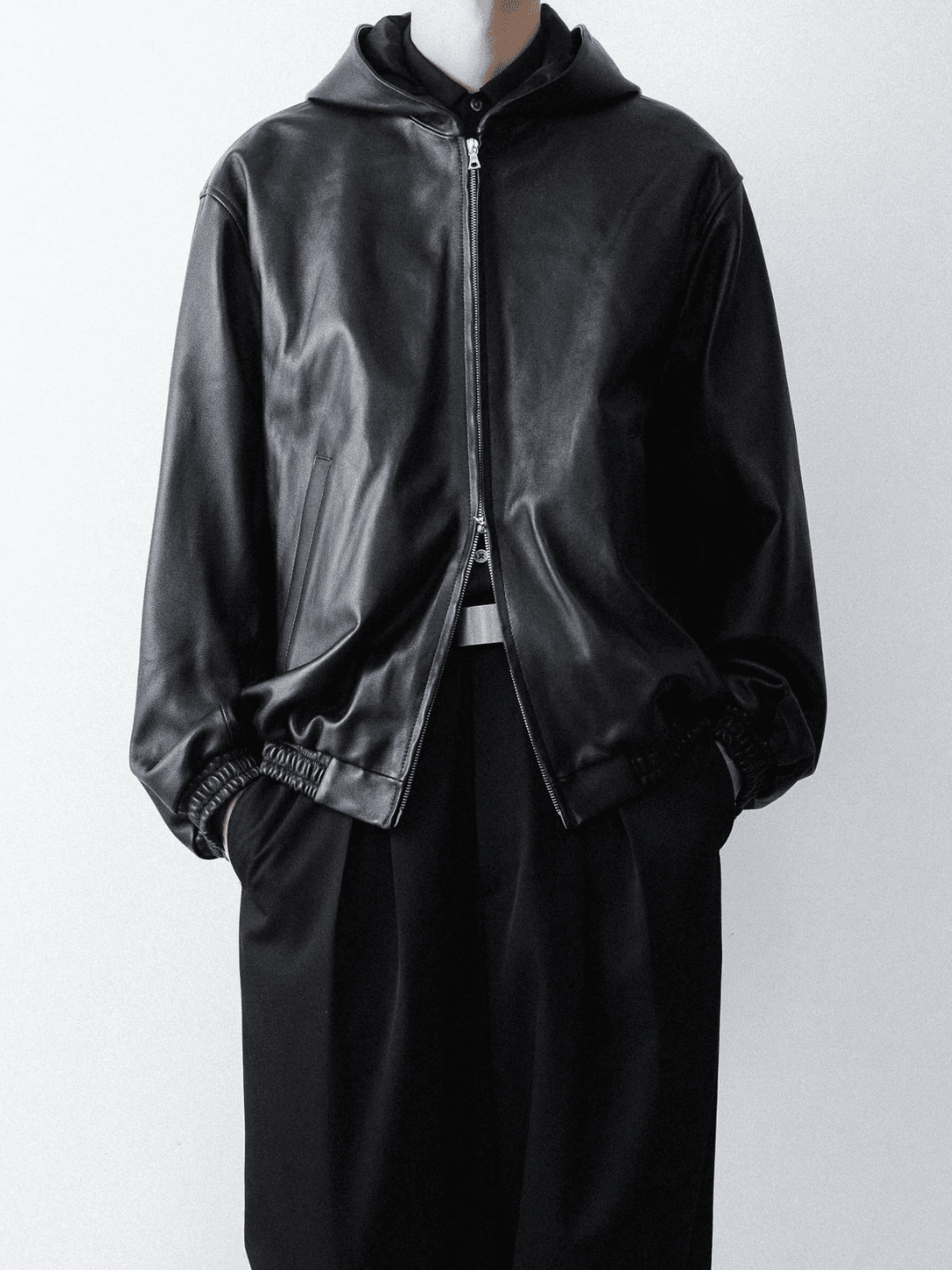 ssstein LAMB LEATER HOOD JACKET BLACK、GREY BROWN(5/9)