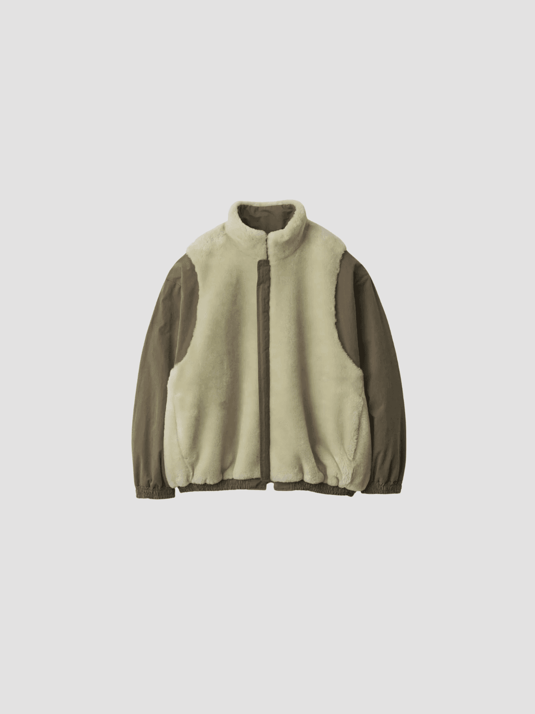 ssstein MOUTON INNER REVERSIBLE PADDED JACKET BLACK、KHAKI(5/5)