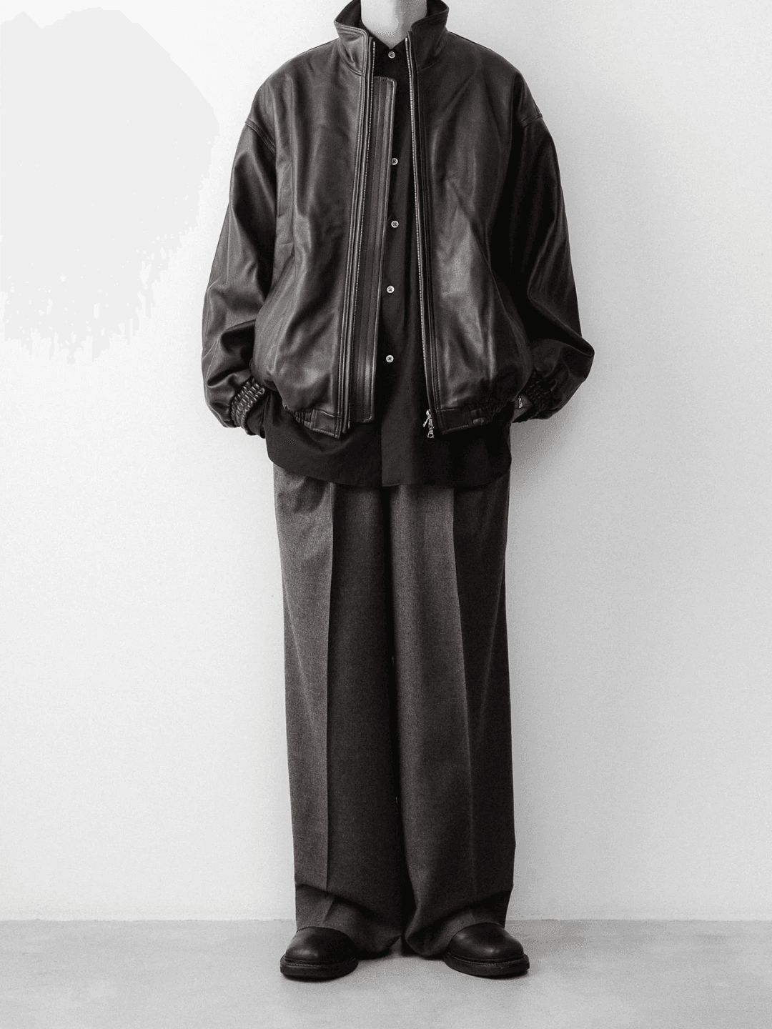 ssstein SHEEP LEATHER STAND COLLAR JACKET BLACK、VINTAGE BLACK、DARK BROWN(6/6)