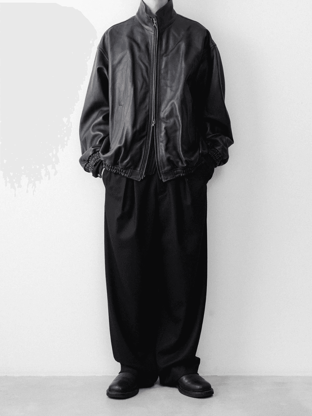 ssstein SHEEP LEATHER STAND COLLAR JACKET BLACK、VINTAGE BLACK、DARK BROWN(5/6)