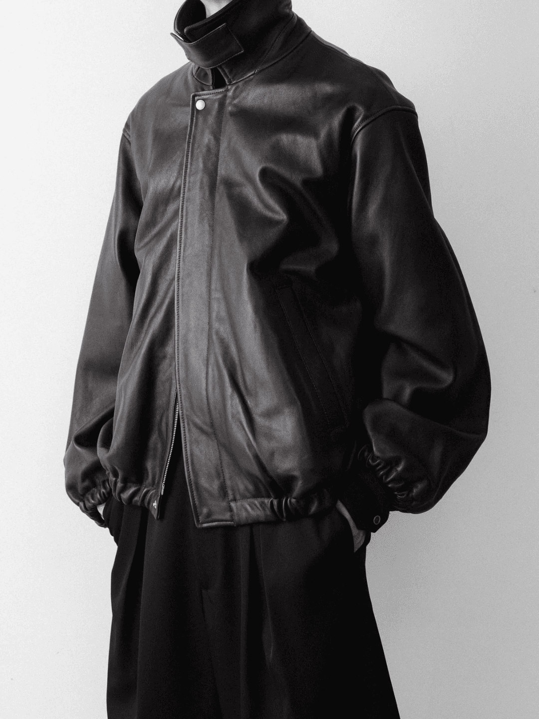 ssstein SHEEP LEATHER ZIP SHORT JACKET BLACK、VINTAGE BLACK、DARK BROWN(8/9)