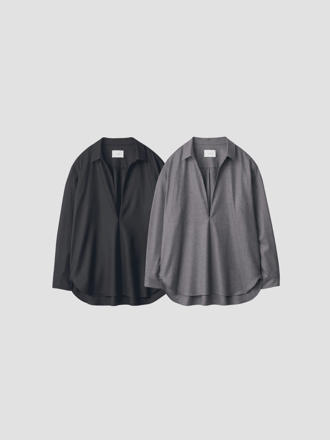 ssstein WOOL FLANNEL OVERSIZED SKIPPER SHIRT BLACK、GREY(1/5)